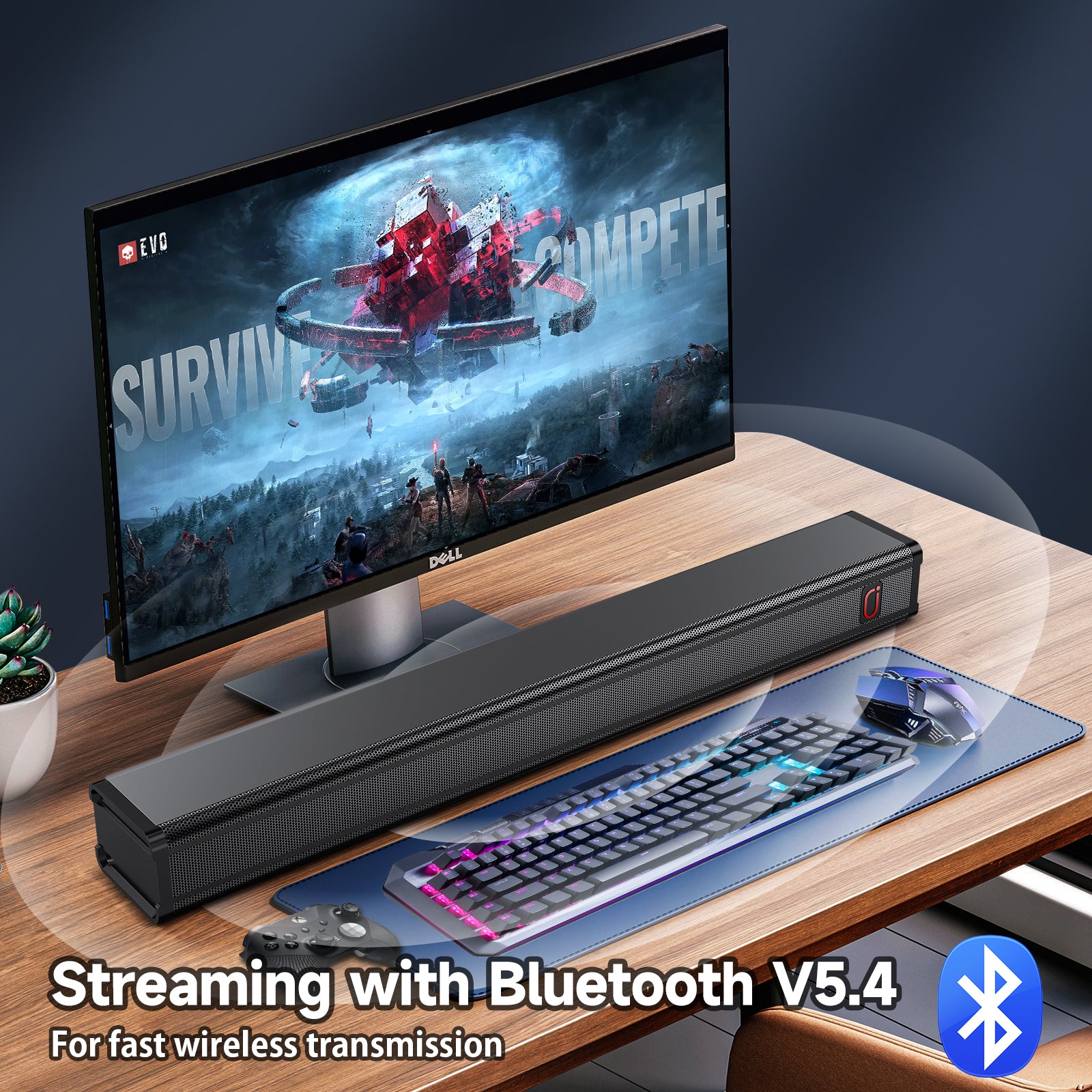 JYX H7 31.5In Soundbar for TV & 3D Surround Sound Bar for TV with Subwoofer & Wall Mountable