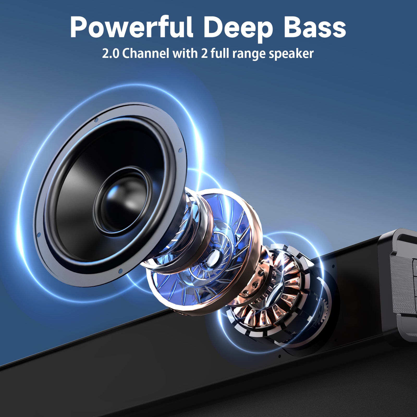 JYX H7 31.5In Soundbar for TV & 3D Surround Sound Bar for TV with Subwoofer & Wall Mountable